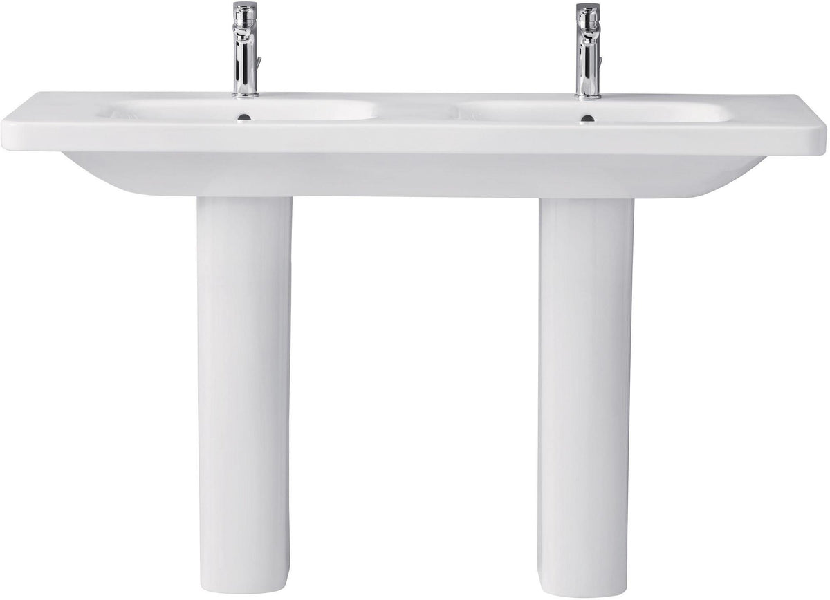 DURAVIT DuraStyle Doppelwaschtisch 1400 mm mit Überlauf und je 1 Hahnloch, weiß