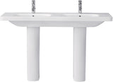 DURAVIT DuraStyle Doppelwaschtisch 1400 mm mit Überlauf und je 1 Hahnloch, weiß