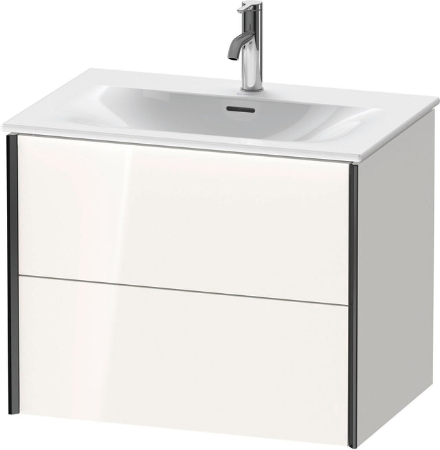 DURAVIT XViu Waschtischunterbau wandhängend 710 mm, 2 Schubkästen, weiß hochglanz – ohne Griff