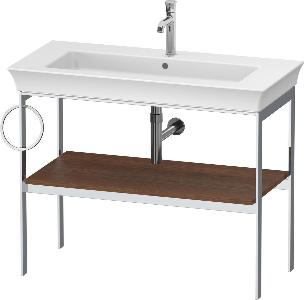 DURAVIT White Tulip Metallkonsole 984 mm von Philippe Starck – Höhenverstellbar, Weiß Seidenmatt