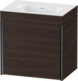 DURAVIT XViu c-bonded Waschtischunterbauset 460 mm, 1 Tür, Schwarz Matt / Nussbaum Gebürstet, Wandhängend