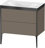Mitteldichte Faserplatte (MDF) / 2Ausz.,o.Hl,schwarz / flannel grey seidenmatt