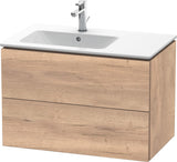DURAVIT L-Cube Waschtischunterbau 820 mm betongrau matt – 2 Schubkästen, Becken links, wandhängend
