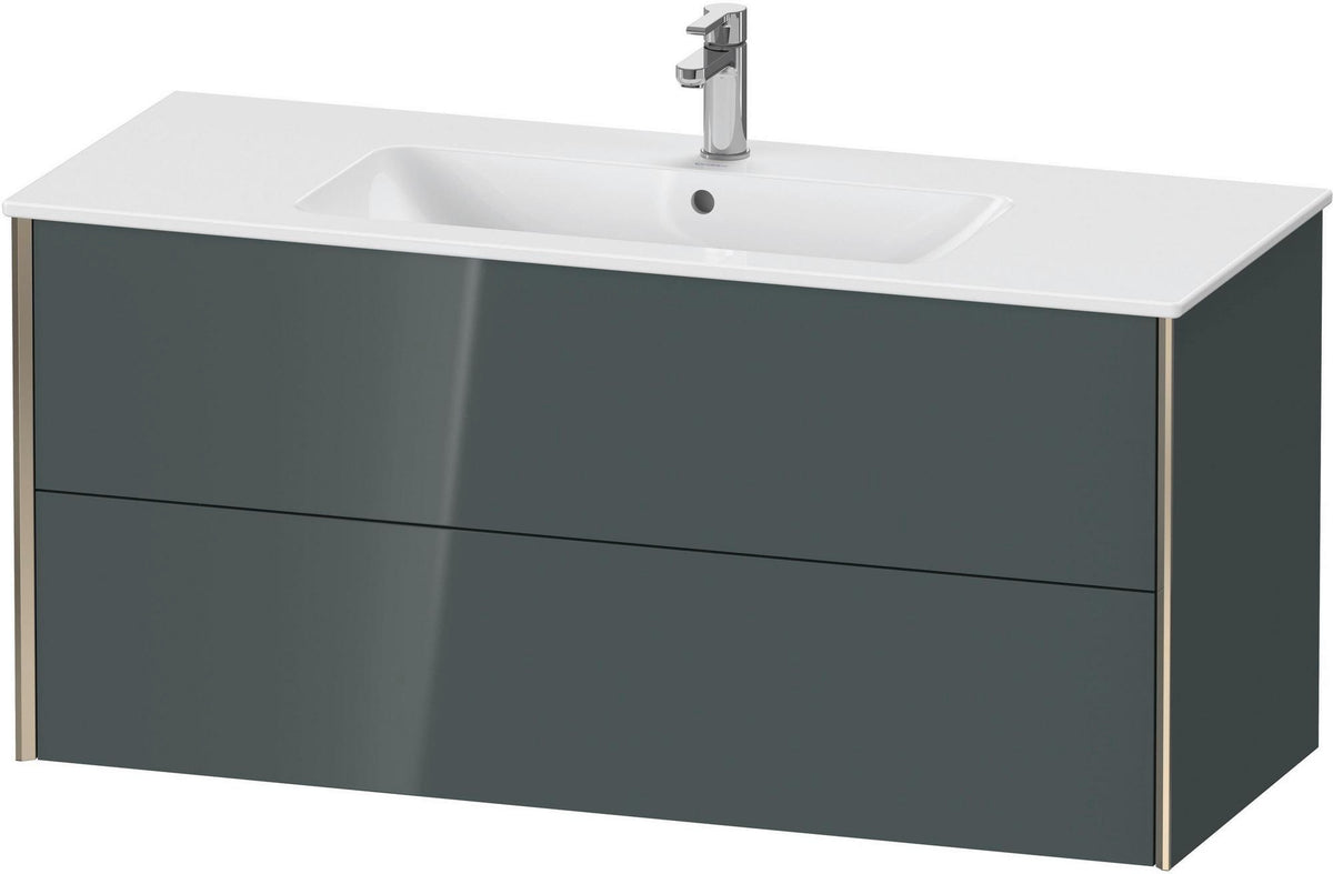 Duravit XViu Waschtischunterbau wandhängend 1210 mm, 2 Schubkästen, champagner matt/weiß matt