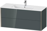 Duravit XViu Waschtischunterbau wandhängend 1210 mm, 2 Schubkästen, champagner matt/weiß matt