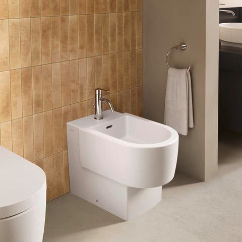 DURAVIT Balcoon Standbidet DuraShield Weiß Hochglanz 370x570mm mit Überlauf