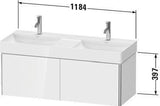 Duravit XSQUARE Waschtischunterbau 1184 mm, 2 Auszüge, weiß matt – für DuraSquare