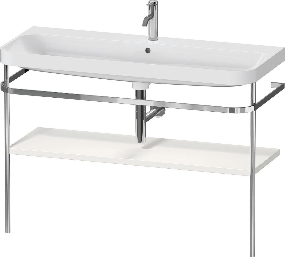 Duravit Happy D.2 c-shaped Waschtischset 1175 mm mit Metallkonsole und Waschschüssel