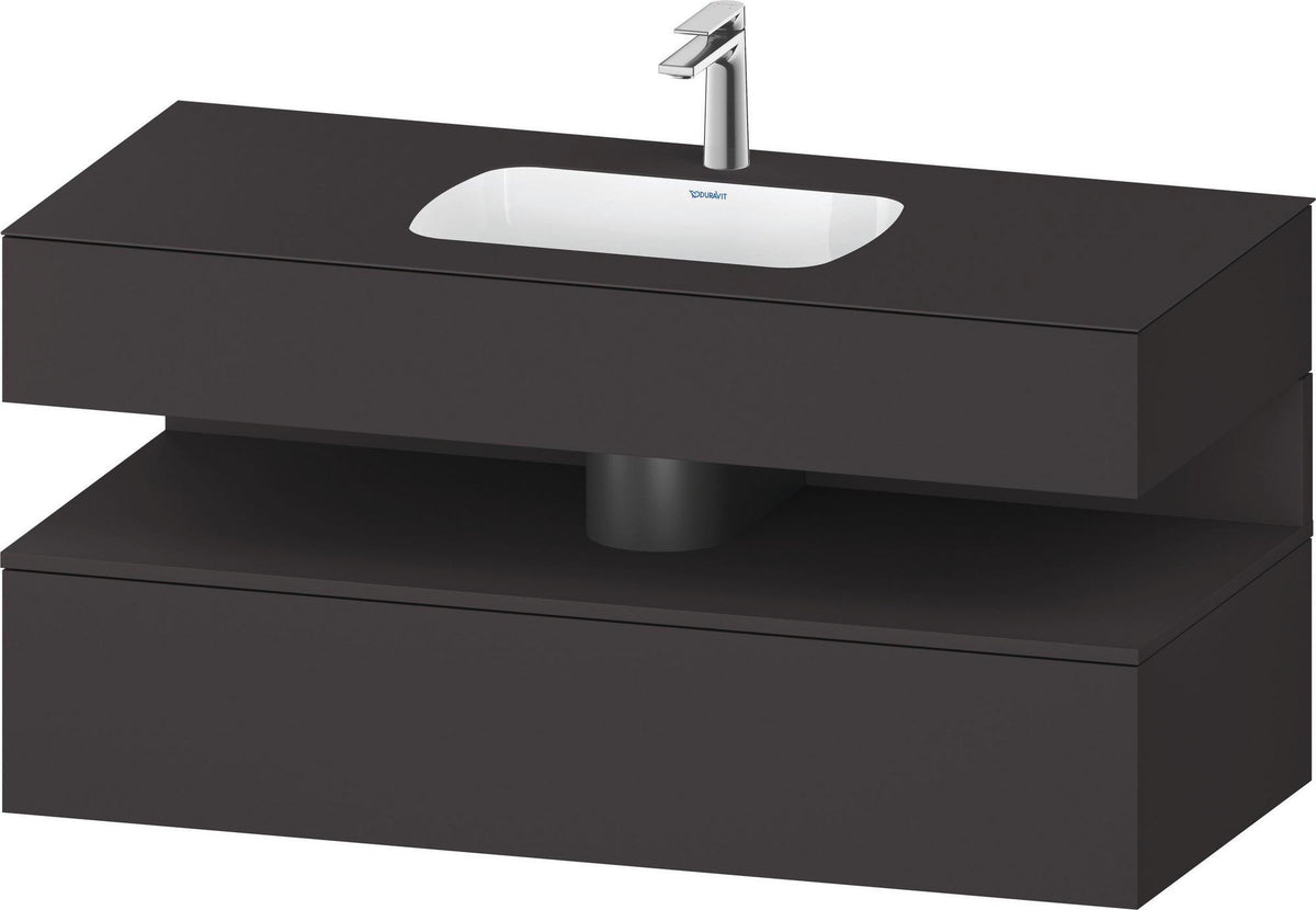DURAVIT Qatego Studio F. A. Porsche Einbauwaschtisch mit Konsolenwaschtischunterbau 1200 mm Weiß Matt