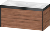 DURAVIT XViu c-bonded Waschtischunterbauset 1000 mm, 2 Schubkästen, Nussbaum gebürstet, schwarz matt