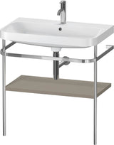 DURAVIT Happy D.2 c-shaped Waschtisch-Set 775 mm mit Metallkonsole, taupe seidenmatt