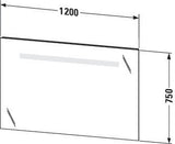 Duravit Ketho Spiegel mit Beleuchtung 650 mm, 9 W, Sensorschalter & Dimmfunktion, IP44