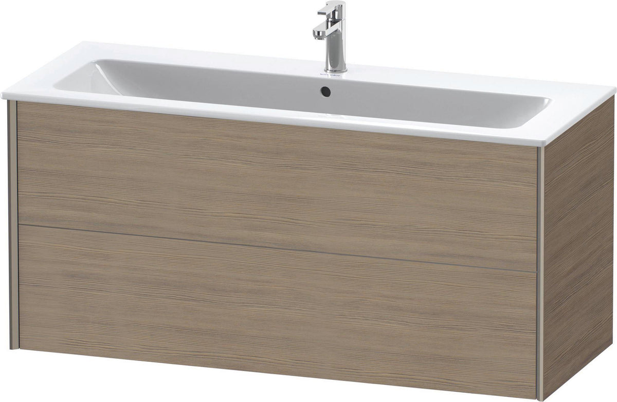Duravit XViu Waschtischunterbau wandhängend 1210 mm, 2 Schubkästen, champagner matt/weiß matt