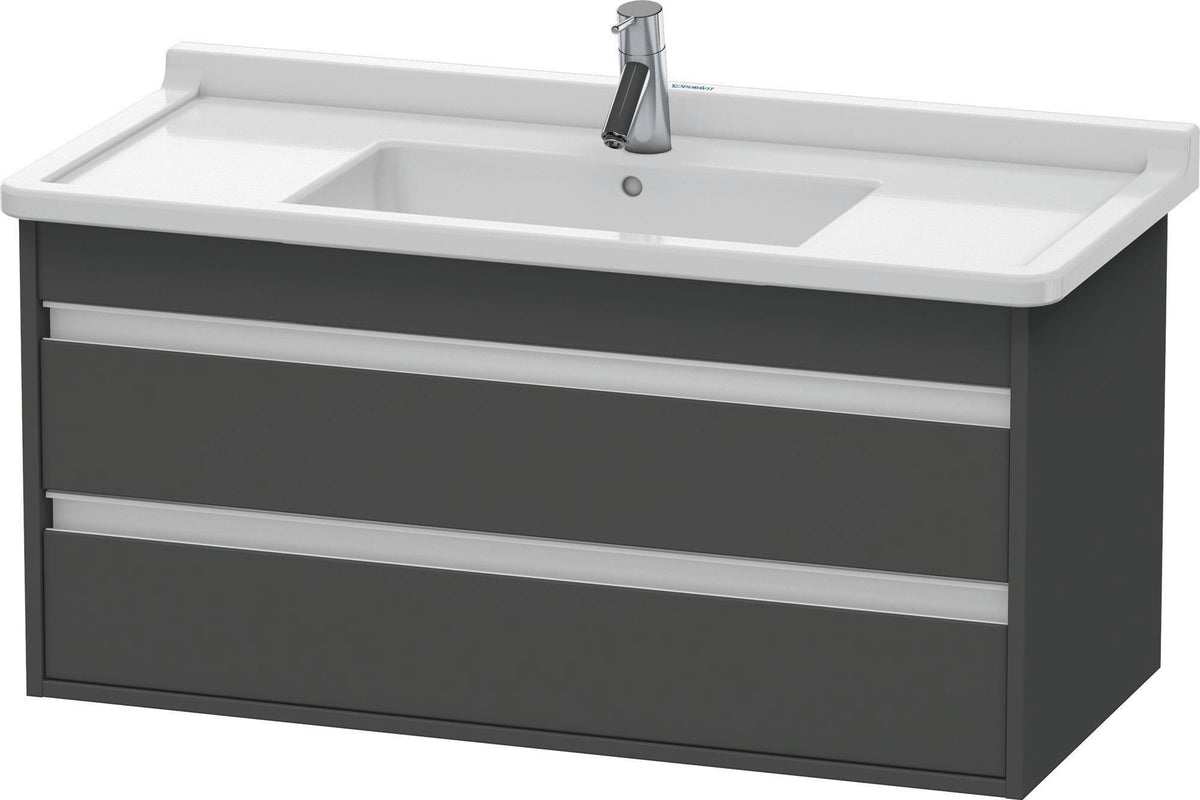 DURAVIT Ketho Waschtischunterbau wandhängend 1000 mm basalt matt, 2 Schubkästen, Soft-Close