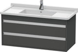 DURAVIT Ketho Waschtischunterbau wandhängend 1000 mm basalt matt, 2 Schubkästen, Soft-Close