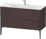 DURAVIT XViu c-bonded Waschtischunterbauset 1200 mm, 2 Auszüge, Eiche/Schwarz matt, bodenstehend