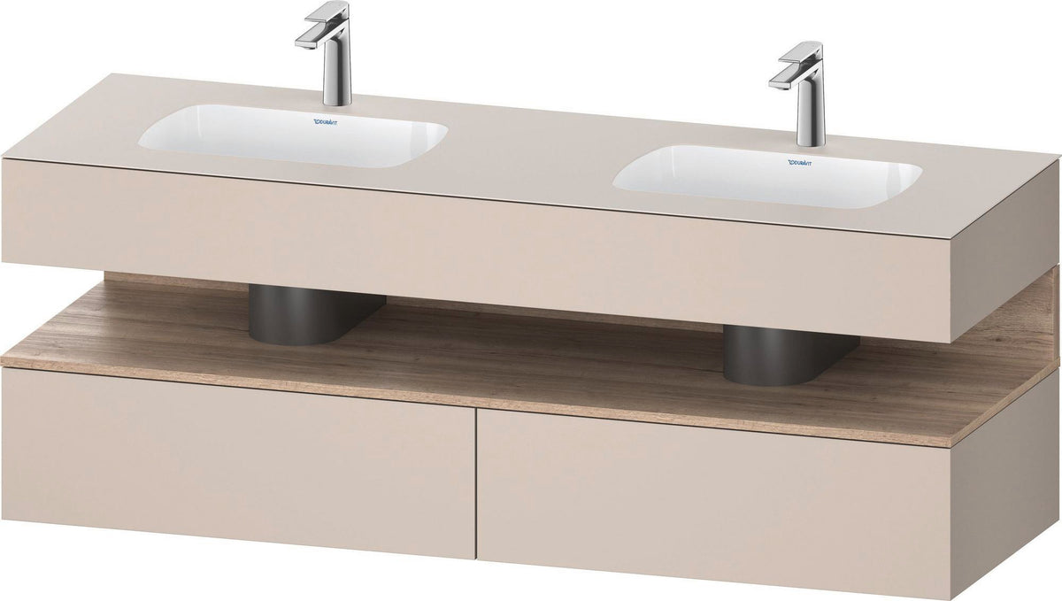 DURAVIT Qatego Studio F. A. Porsche Waschtischset 1600 mm mit Konsolenwaschtischunterbau, 2 Auszüge