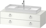 Duravit White Tulip Waschtischunterbau 1300 mm Nussbaum mitte, weiß seidenmatt, LED