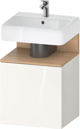 DURAVIT Qatego Waschtischunterbau 490 mm wandhängend, 1 Tür links, Weiß Matt mit Eiche Schwarz Nische
