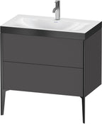 Spanplatte / 2Ausz.,1Hl,schwarz / graphit matt