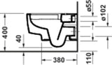DURAVIT Balcoon Wand-WC 370x540mm spülrandlos Rimless DuraShield Weiß Hochglanz
