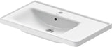 Duravit Waschtisch D-Neo 800 mm weiß mit Überlauf, Becken links, Hahnlochbank, Wandmontage