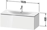 DURAVIT L-Cube Waschtischunterbau wandhängend 1020 mm weiß matt mit Tip-On Technik