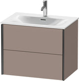 Duravit XViu Waschtischunterbau wandhängend 710 mm, 2 Schubkästen, champagner matt/basalt matt