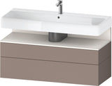 Duravit Qatego Waschtischunterbau 1190 mm – Weiß Matt mit Eiche Schwarz Nische, 1 Auszug, LED
