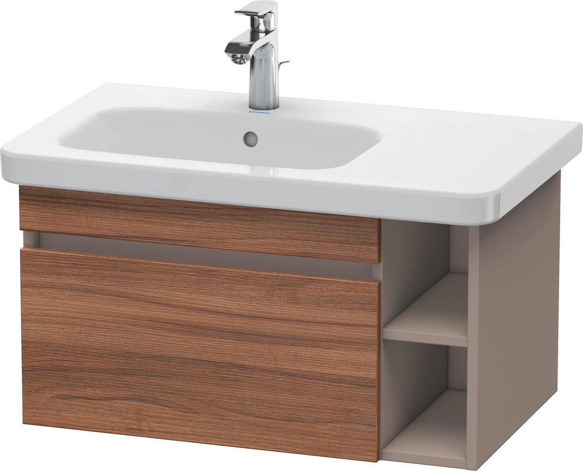 DURAVIT DuraStyle Waschtischunterbau 730 mm betongrau matt – wandhängend mit 1 Auszug & 2 offenen Fächern