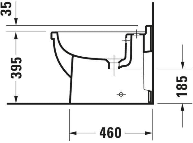 DURAVIT Stand-Bidet Starck 3 560 mm weiß WonderGliss mit Überlauf und 1 Hahnloch