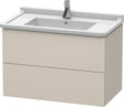 DURAVIT L-Cube Waschtischunterbau 820 mm taupe matt mit 2 Schubkästen und Tip-On-Technik