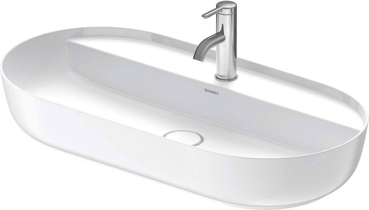 DURAVIT Aufsatzbecken Luv 800 mm aus DuraCeram, weiß, ohne Überlauf, mit Hahnlochbank