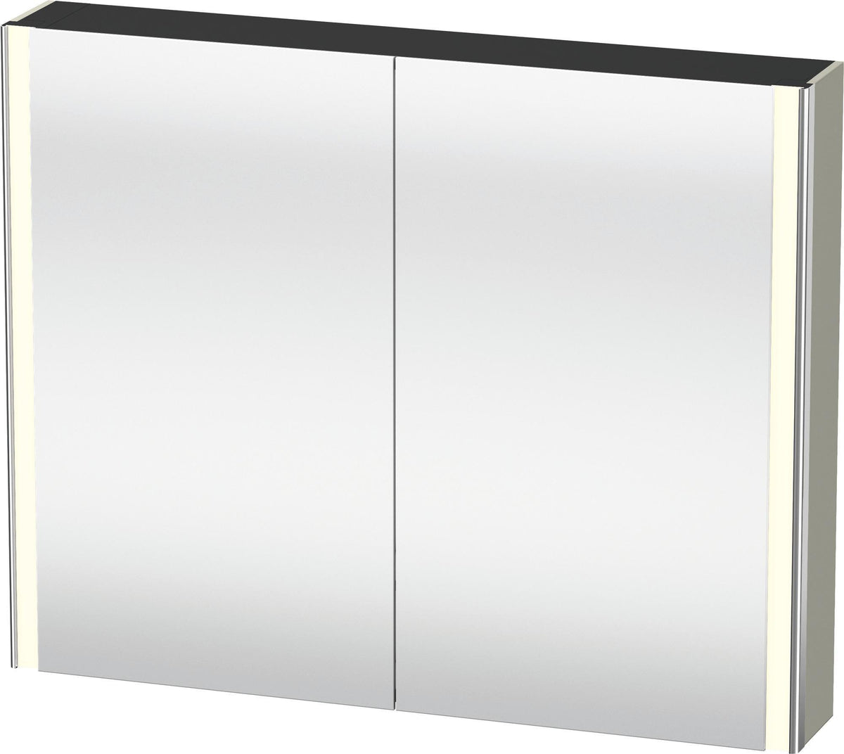 DURAVIT XSquare Spiegelschrank 1000 mm mit LED-Beleuchtung, Front- und Innenspiegel, Weiß Seidenmatt