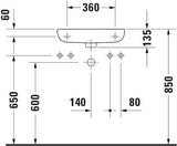 DURAVIT D-Code Handwaschbecken 500 mm mit Überlauf und Hahnlochbank rechts, weiß