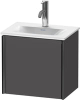Duravit XViu Waschtischunterbau 397 mm, 1 Tür links, graphit matt – wandhängend mit Tip-On-Technik