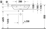 Duravit D-Neo Waschtisch 550 mm weiß mit Überlauf und WonderGliss