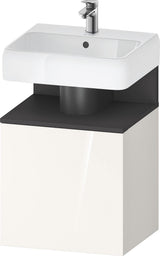 DURAVIT Qatego Waschtischunterbau 490 mm wandhängend, 1 Tür links, Weiß Matt mit Eiche Schwarz Nische