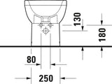 Duravit No.1 Stand-Bidet 570 mm weiß mit Überlauf und Hahnlochbank