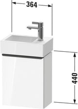 Duravit D-Neo Waschtischunterbau 364 mm Eiche Terra Matt, 1 Tür rechts, wandhängend