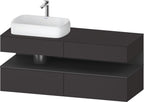 graphit supermatt / Nische graphit matt, mit Siphonausschnitt und Schürze / anthrazit