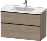 DURAVIT D-Neo Waschtischunterbau 984 mm Eiche Terra Matt – 1 Auszug, Soft-Close, wandhängend