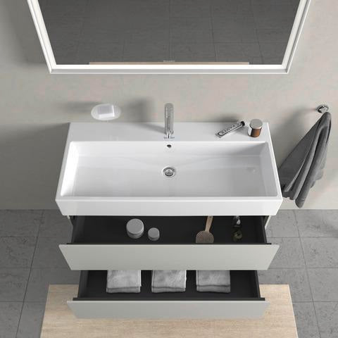 Duravit Waschtisch Vero Air 1000 mm mit Überlauf, 1 Hahnloch Mitte, weiß – Wandmontage