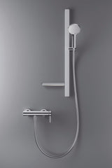 DURAVIT Brausestange mit Ablage 800 mm, Schwarz Matt – Höhenverstellbar & Verdeckte Befestigung