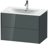 DURAVIT XViu Waschtischunterbau wandhängend 810 mm, 2 Schubladen, dolomiti grey hochglanz – mit Tip-On-Technik
