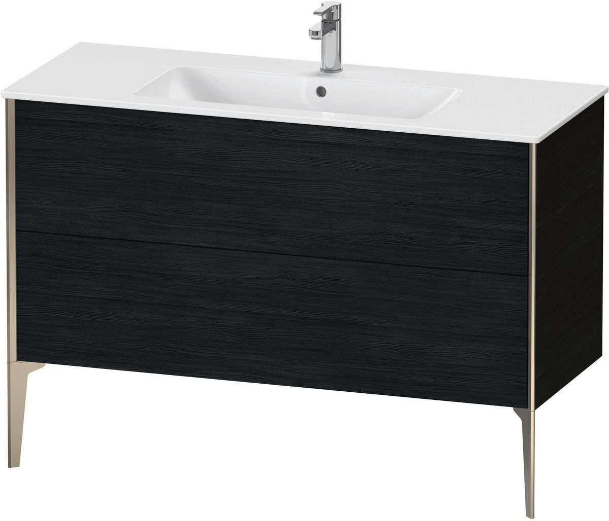 DURAVIT XViu Waschtischunterbau bodenstehend 1210 mm, 2 Auszüge, champagner matt/weiß matt