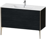 DURAVIT XViu Waschtischunterbau bodenstehend 1210 mm, 2 Auszüge, champagner matt/weiß matt