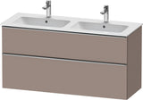 Duravit D-Neo Waschtischunterbau 1280 mm betongrau matt – wandhängend, 1 Auszug, Bronze Griff