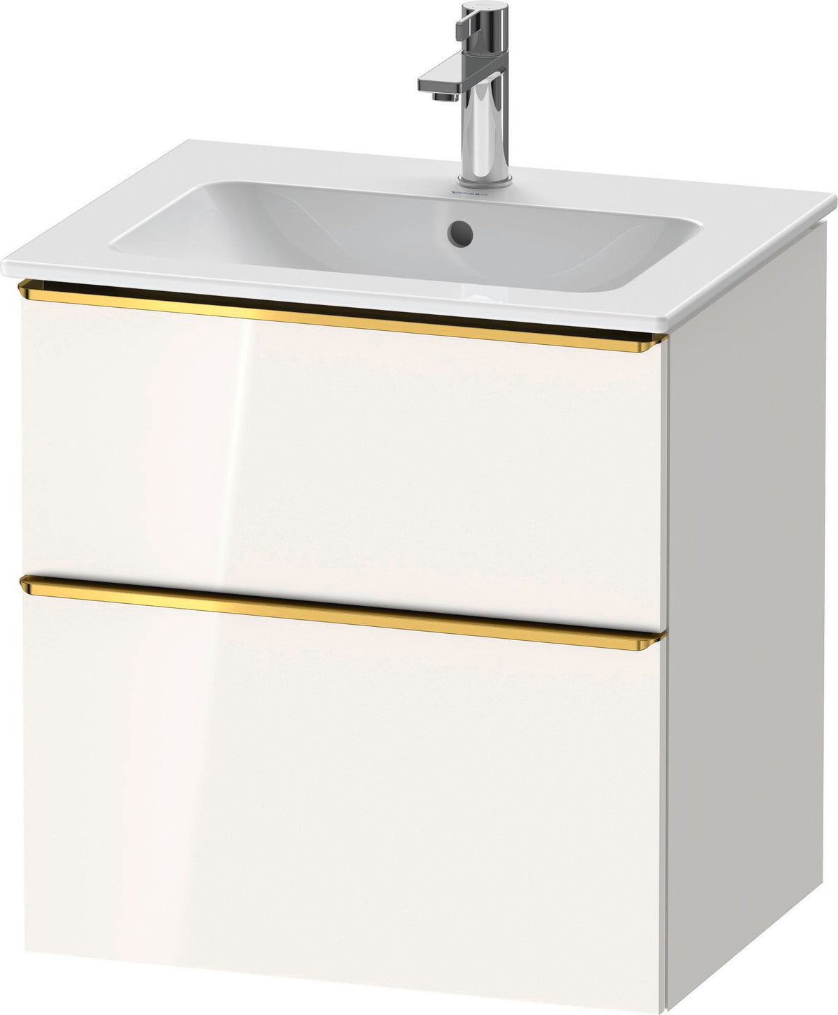 DURAVIT D-Neo Waschtischunterbau 610 mm Eiche Schwarz mit Bronze Griff – wandhängend