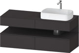 DURAVIT Qatego Konsolenwaschtischunterbau 1400 mm Weiß Matt Eiche Schwarz Matt wandhängend